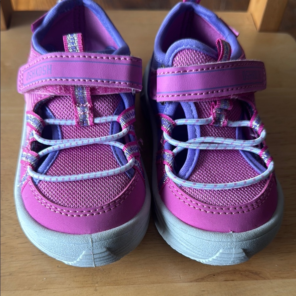 Toddler Girl OshKosh B'gosh Pink and Purple Sandals with Velcro Strap